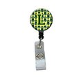 Carolines Treasures Letter L Football Green and Yellow Retractable Badge Reel CJ1075-LBR